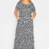 YOURS Curve Black Floral Maxi T-Shirt Dress