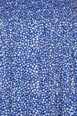 YOURS Curve Cobalt Blue Ditsy Print Shirred Bardot Maxi Dress 9 YOURS Curve Cobalt Blue Ditsy Print Shirred Bardot Maxi Dress -Saga Dresses Shop a27a3dd6 6376 42 137288 Z