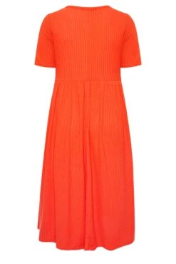 LIMITED COLLECTION Curve Orange Ribbed Peplum Midi Dress 13 LIMITED COLLECTION Curve Orange Ribbed Peplum Midi Dress -Saga Dresses Shop a2879b9f 127b 4c 215745 Y