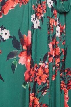 YOURS LONDON Curve Green Floral Cold Shoulder Wrap Dress -Saga Dresses Shop a2c432d2 9c44 4c 162179 Z