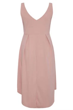 YOURS LONDON Curve Pink High Low Pleated Midi Dress 9 YOURS LONDON Curve Pink High Low Pleated Midi Dress -Saga Dresses Shop a437eade 03ca 40 161364 BK