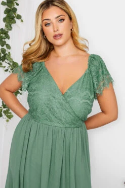 YOURS LONDON Curve Green Lace Detail Wrap Maxi Dress 8 YOURS LONDON Curve Green Lace Detail Wrap Maxi Dress -Saga Dresses Shop a44c6f9e 586c 4d 161895 D