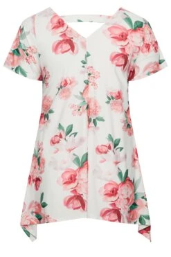 YOURS LONDON Curve White Floral Print Hanky Hem Top 11 YOURS LONDON Curve White Floral Print Hanky Hem Top -Saga Dresses Shop a46fdd12 b406 4c 162113 Y