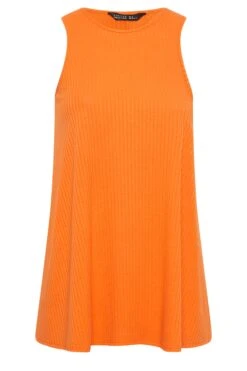 LIMITED COLLECTION Curve Orange Ribbed Racer Cami Vest Top -Saga Dresses Shop a496d1e6 11bb 48 215688 X
