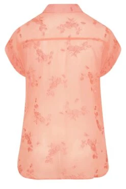 YOURS Curve Pink Floral Print Embroidered Shirt 11 YOURS Curve Pink Floral Print Embroidered Shirt -Saga Dresses Shop a4bc923e 8060 4e 173863 Y
