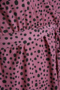 YOURS LONDON Curve Pink Dalmatian Print Midi Wrap Dress -Saga Dresses Shop a6c86151 04e2 45 161230 S