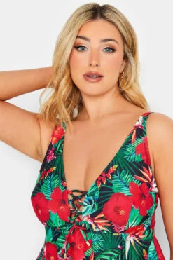 YOURS Curve Green Tropical Floral Print Swim Dress 9 YOURS Curve Green Tropical Floral Print Swim Dress -Saga Dresses Shop a791a8e9 e5d2 41 150307 D