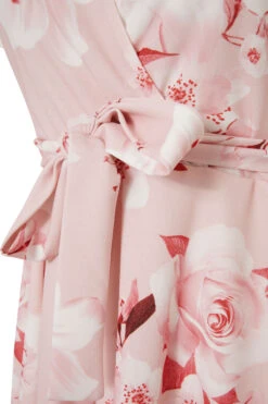 YOURS LONDON Curve Blush Pink Floral Wrap Skater Dress -Saga Dresses Shop a7b4db45 1a7e 46 161421 S