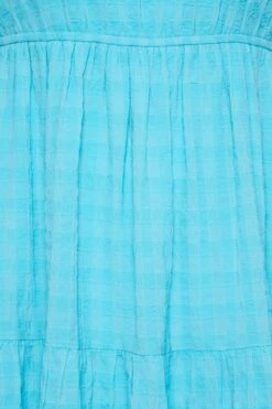 LIMITED COLLECTION Curve Aqua Blue Textured Tiered Smock Dress -Saga Dresses Shop a85a5eb7 7efd 49 215543 Z