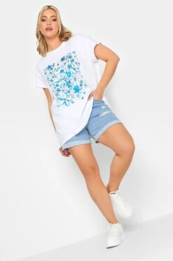 LIMITED COLLECTION Curve White Floral Graphic T-Shirt