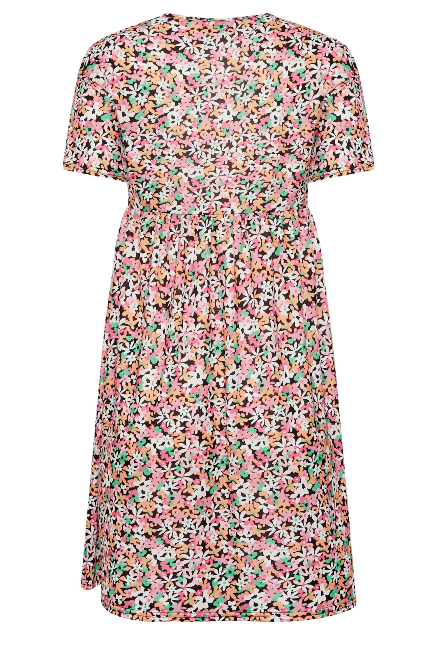 YOURS PETITE Curve Pink Ditsy Floral Print Smock Dress 6 YOURS PETITE Curve Pink Ditsy Floral Print Smock Dress - Image 6