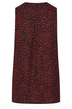 YOURS Curve Black & Red Dalmatian Pleat Detail Top -Saga Dresses Shop aaf2391a 6cc1 46 173965 Y