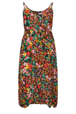 LIMITED COLLECTION Curve Black Floral Strappy Wrap Dress 12 LIMITED COLLECTION Curve Black Floral Strappy Wrap Dress -Saga Dresses Shop ab07d457 300a 4d 215498 X