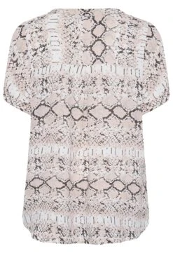 YOURS Curve Ivory White Snake Print Button Through Shirt -Saga Dresses Shop ab396940 e99d 40 131950 Y