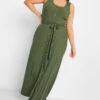 YOURS Curve Green Button Through Sleeveless Maxi Dress