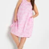YOURS Curve Light Pink Tie Dye Print Swing Dress
