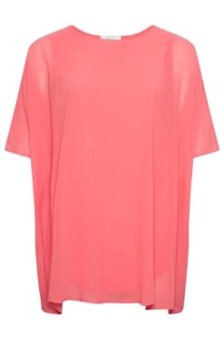 YOURS LONDON Curve Coral Pink Cape Top -Saga Dresses Shop abeb7978 0853 40 162074 X
