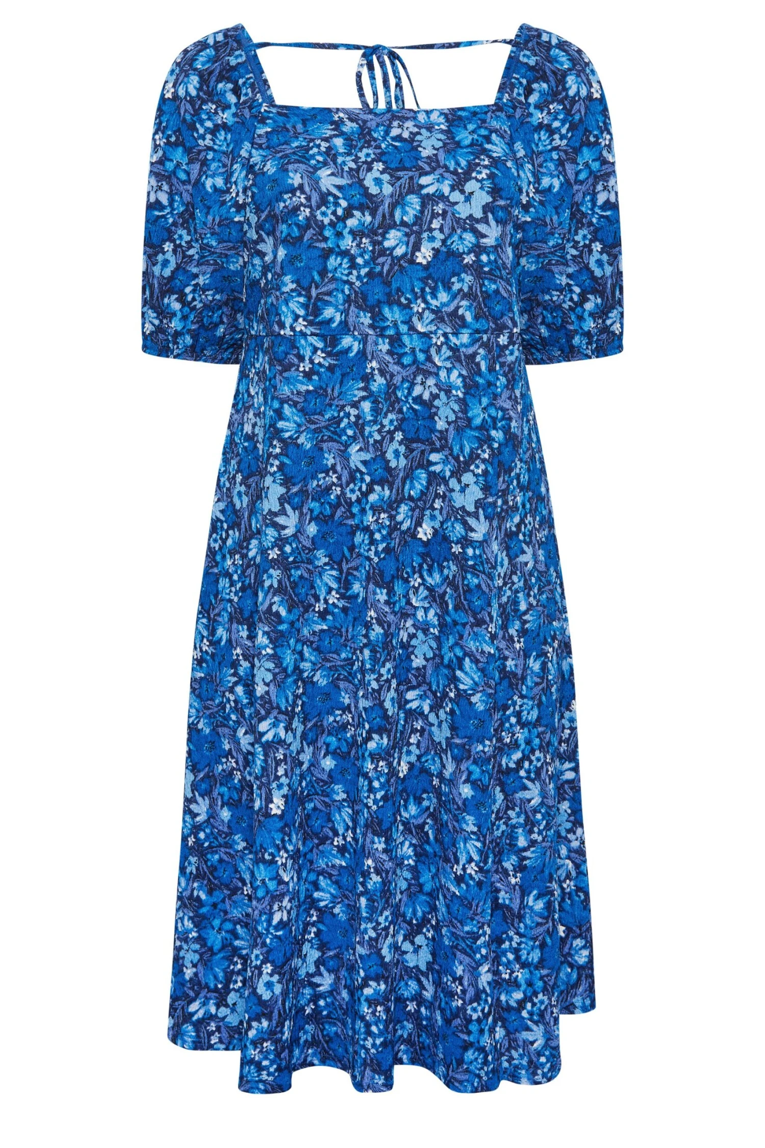 YOURS Curve Blue Ditsy Print Square Neck Midaxi Dress 5 YOURS Curve Blue Ditsy Print Square Neck Midaxi Dress - Image 5