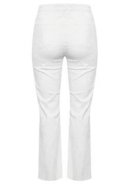 Yours Curve White Ripped Wide Leg Jeans -Saga Dresses Shop adce9af8 3357 42 143237 Y
