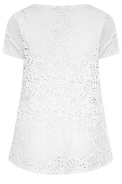 YOURS Curve 2 PACK White & Black Broderie Anglaise Swing V-Neck T-Shirt -Saga Dresses Shop adf5bf4d 15ca 4f 320690 Y