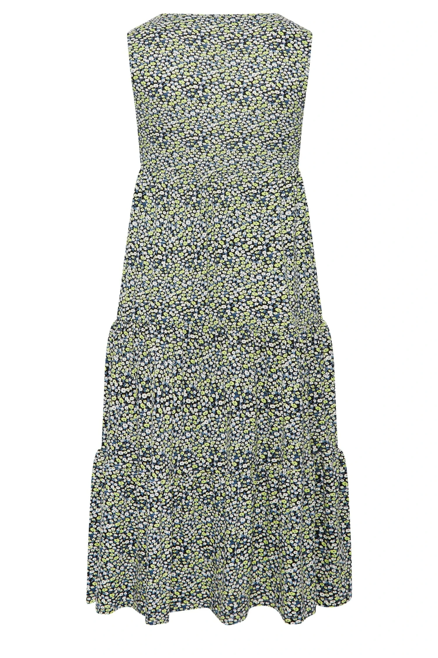 YOURS Curve Blue Floral Ditsy Print Maxi Wrap Dress 6 YOURS Curve Blue Floral Ditsy Print Maxi Wrap Dress - Image 6