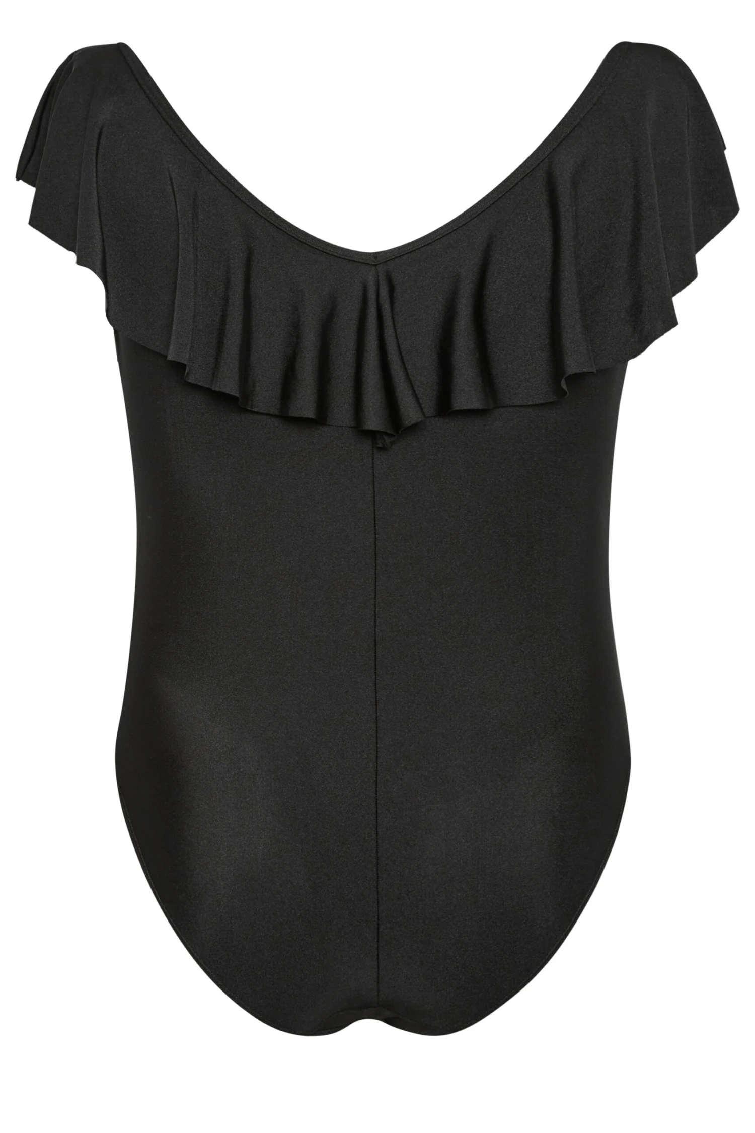 YOURS Curve Black Frill Plunge Tummy Control Swimsuit 6 YOURS Curve Black Frill Plunge Tummy Control Swimsuit - Image 6