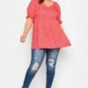 LIMITED COLLECTION Curve Pink Spot Print Puff Sleeve Top