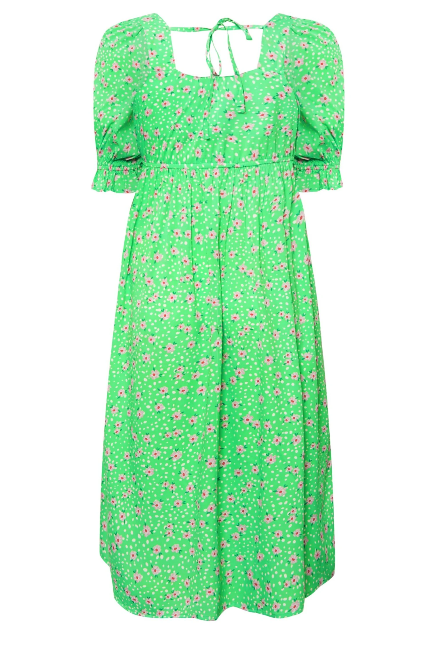 LIMITED COLLECTION Curve Green Floral Print Sweetheart Dress 7 LIMITED COLLECTION Curve Green Floral Print Sweetheart Dress - Image 7