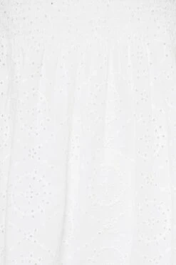 YOURS Curve White Broderie Anglaise Shirred Top -Saga Dresses Shop b1ed4bc3 f849 44 330067 Z