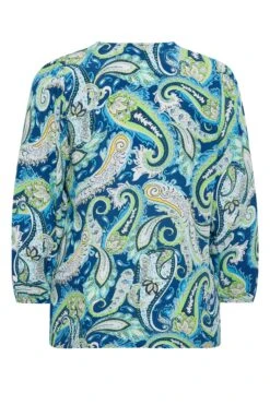 YOURS Curve Blue Paisley Print Blouse -Saga Dresses Shop b20ec6c5 279d 43 301186 Y