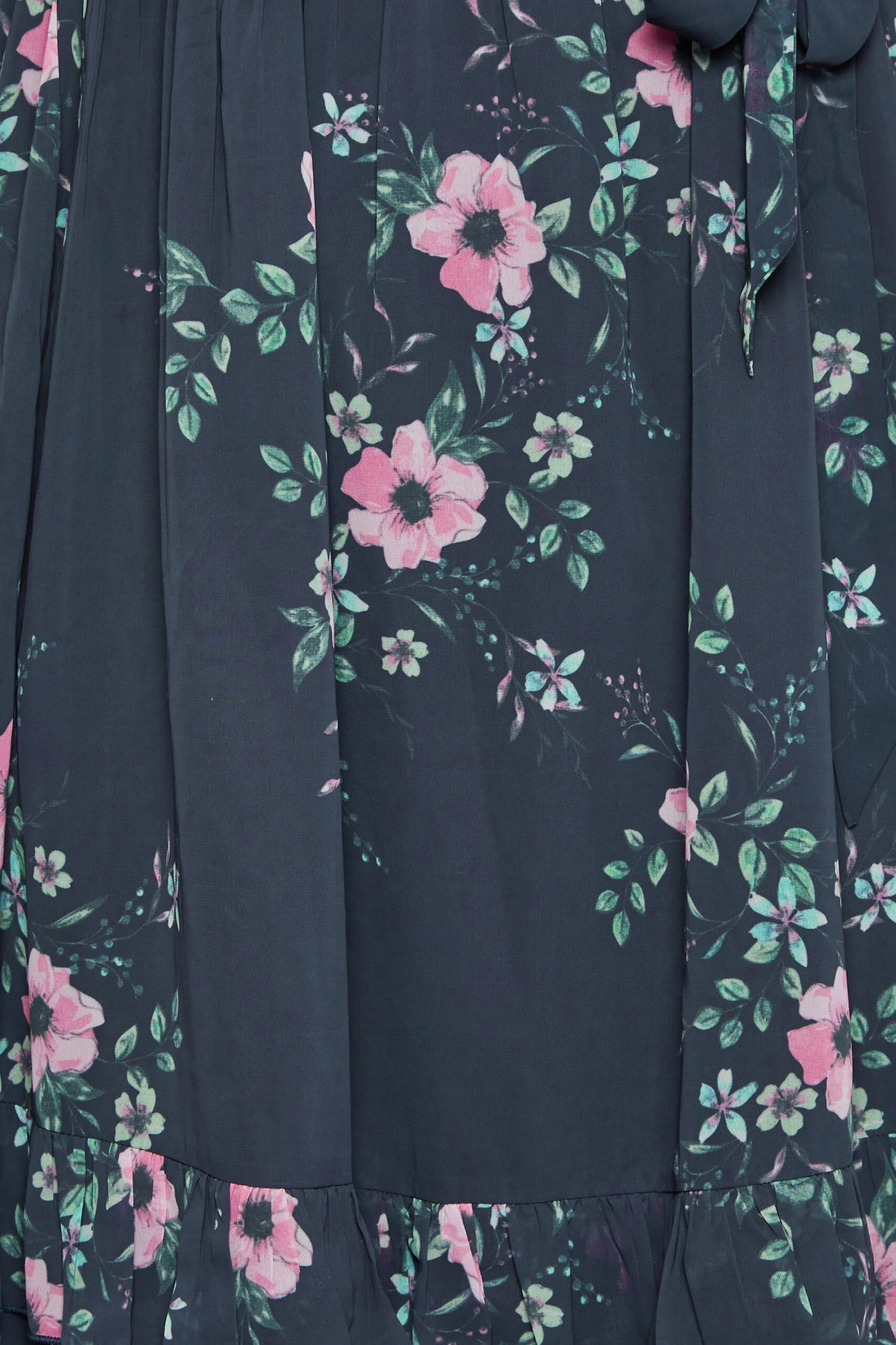 YOURS LONDON Curve Navy Blue Floral Ruffle Hem Maxi Dress 5 YOURS LONDON Curve Navy Blue Floral Ruffle Hem Maxi Dress - Image 5