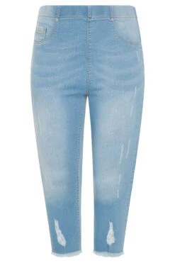 YOURS FOR GOOD Light Blue Cat Scratch Cropped JENNY Jeggings -Saga Dresses Shop b2b1fd05 e38a 41 144370 F