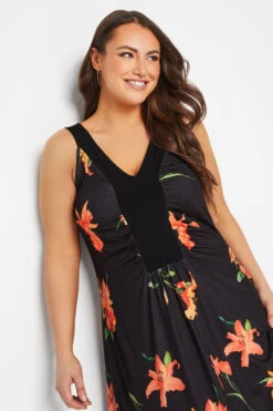 YOURS LONDON Curve Black Floral Maxi Dress -Saga Dresses Shop b37c3855 e355 44 162184 D