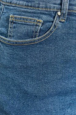 YOURS Curve Mid Blue Ripped Stretch Wide Leg Jeans -Saga Dresses Shop b39cef91 0aca 4b 143029 Z