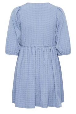 YOURS Curve Baby Blue Textured Wrap Top -Saga Dresses Shop b39e088b 55fd 47 131738 Y