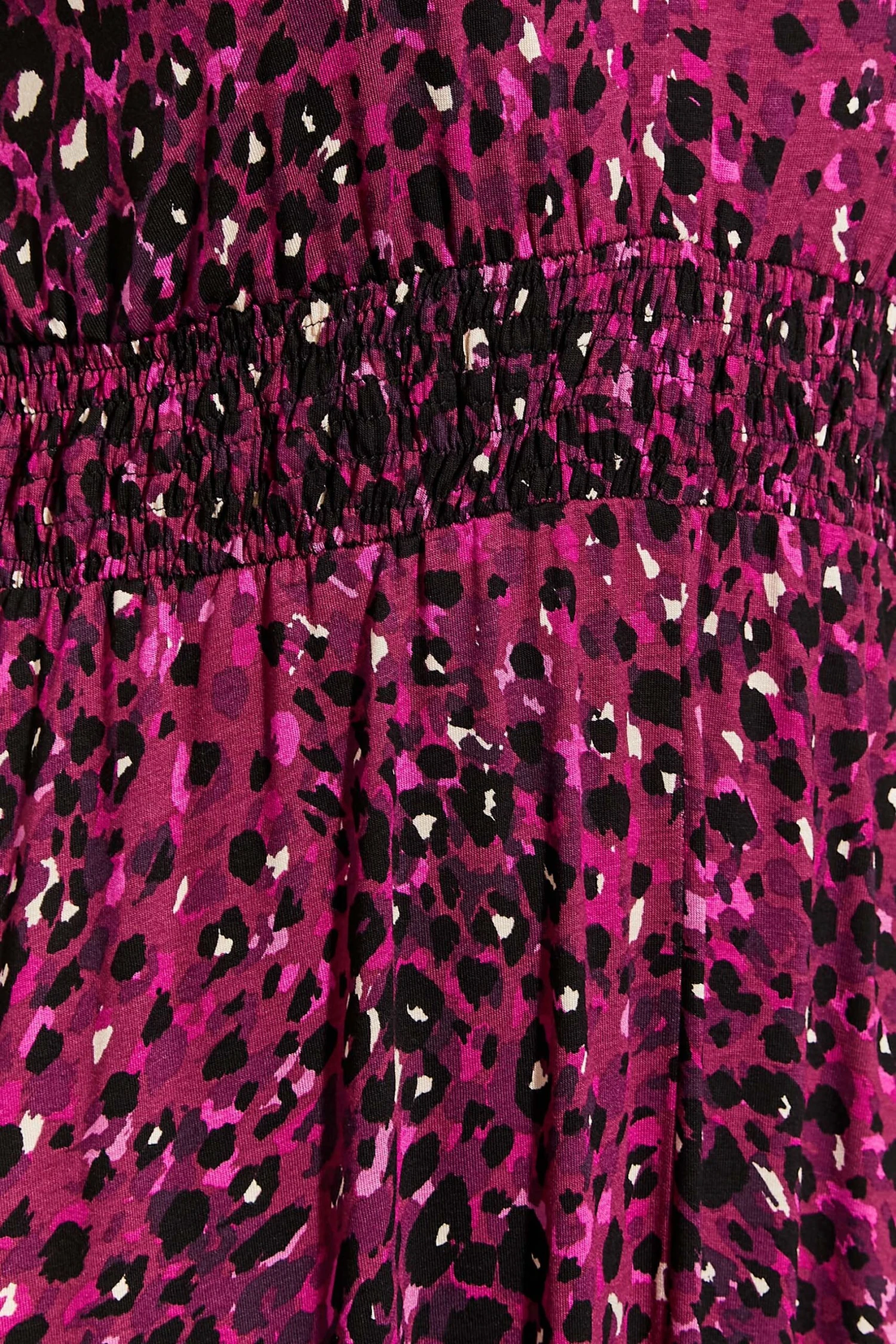 YOURS LONDON Curve Pink Animal Print Shirred Waist Dress 4 YOURS LONDON Curve Pink Animal Print Shirred Waist Dress - Image 4