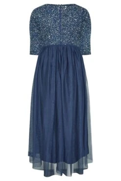 LUXE Curve Navy Blue Sequin Hand Embellished Maxi Dress 11 LUXE Curve Navy Blue Sequin Hand Embellished Maxi Dress -Saga Dresses Shop b5078488 11b1 4e 161156 BK