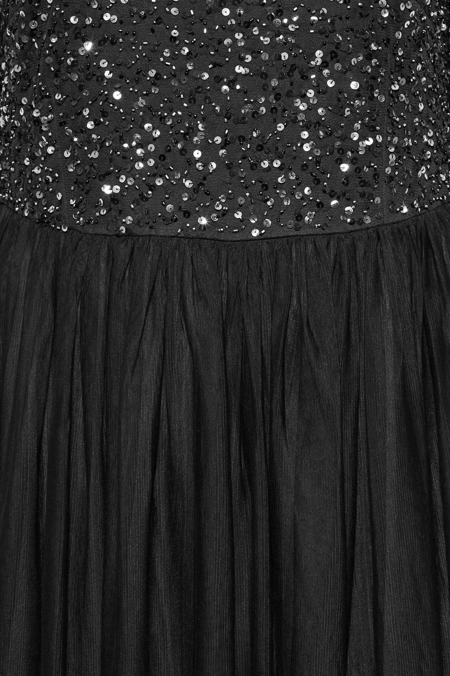 LUXE Curve Black Sequin Hand Embellished Maxi Dress 4 LUXE Curve Black Sequin Hand Embellished Maxi Dress - Image 4