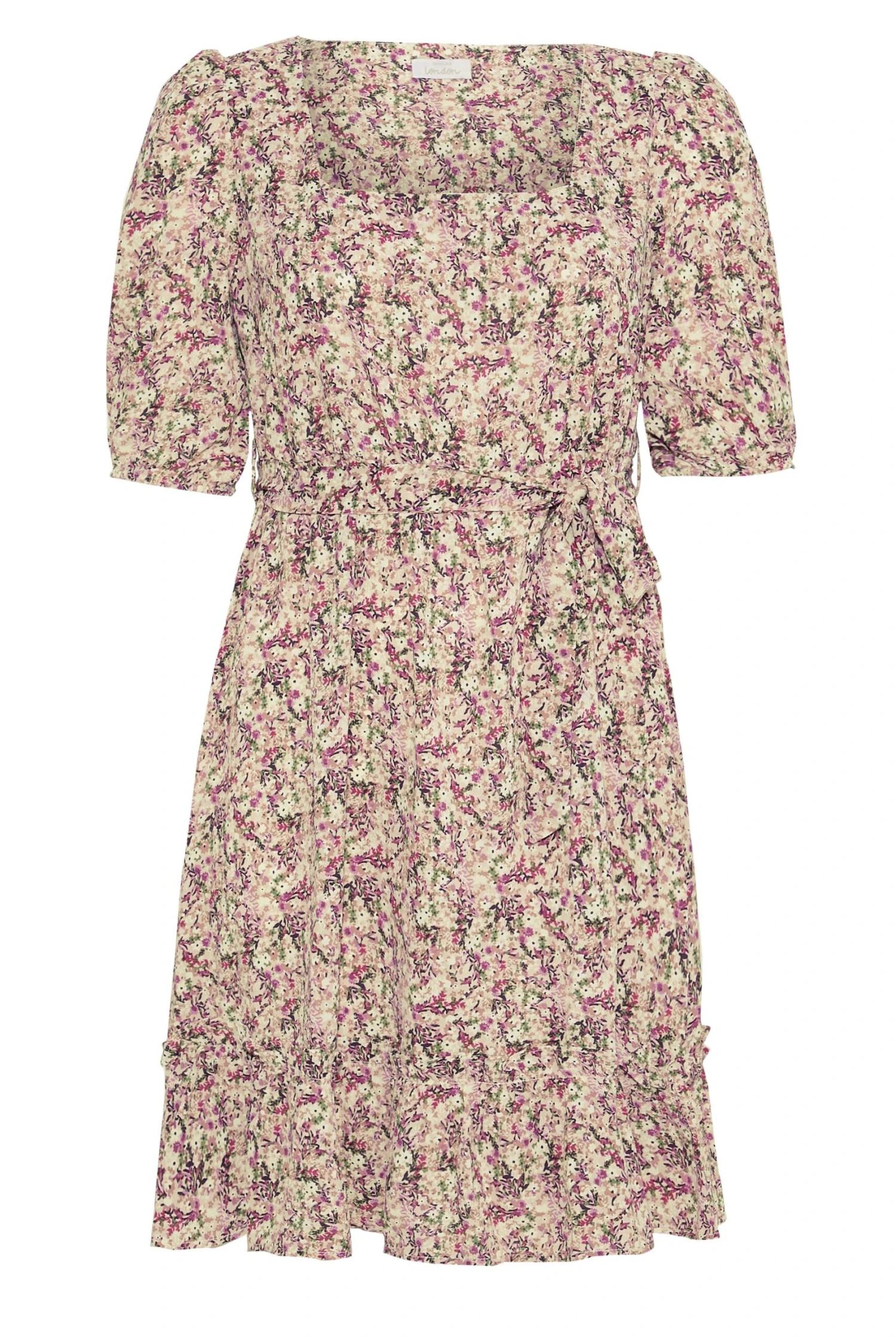 YOURS LONDON Curve Pink Ditsy Print Square Neck Dress 5 YOURS LONDON Curve Pink Ditsy Print Square Neck Dress - Image 5