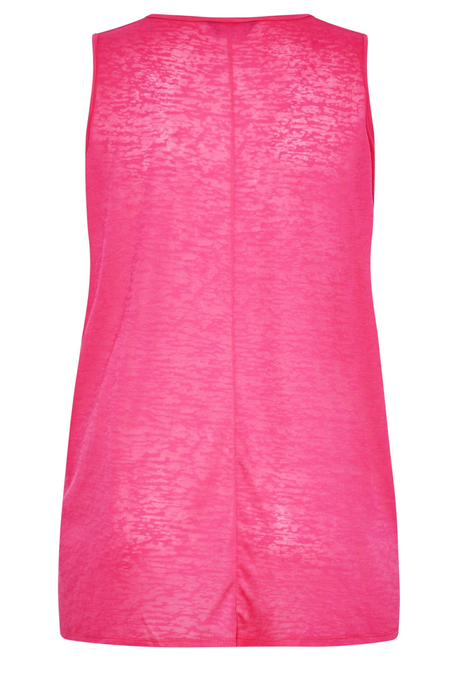 YOURS Curve Pink Burnout Tie Neck Vest Top 5 YOURS Curve Pink Burnout Tie Neck Vest Top - Image 5