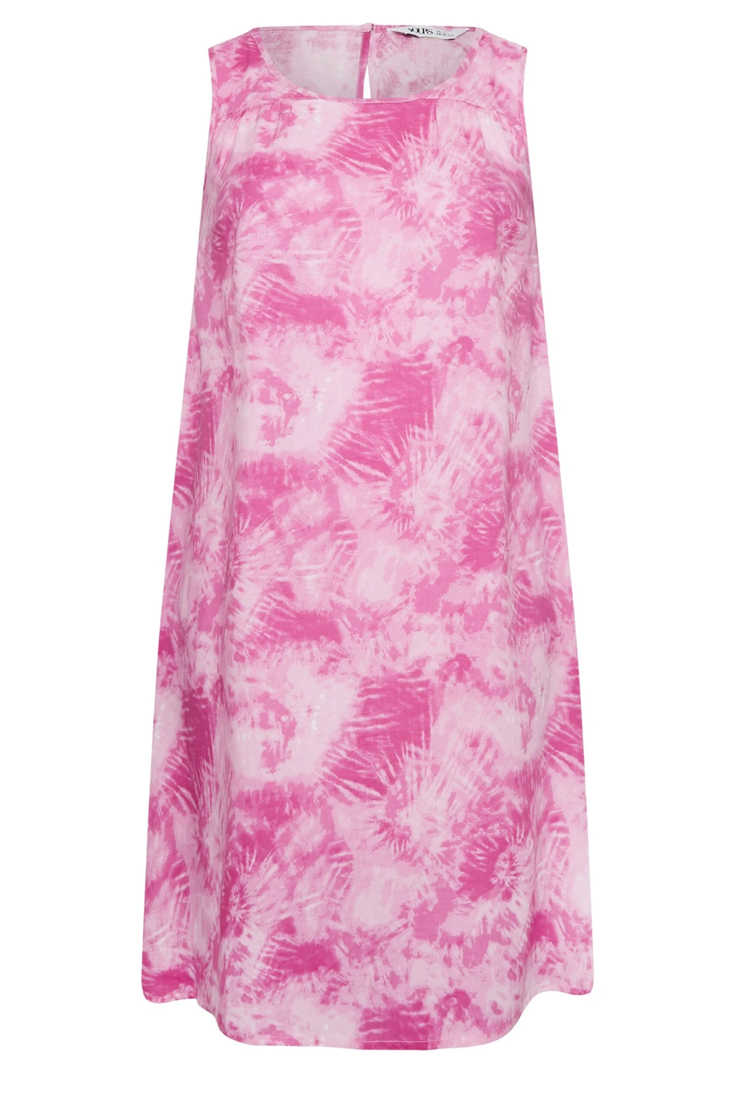 YOURS Curve Dark Pink Tie Dye Print Swing Dress 5 YOURS Curve Dark Pink Tie Dye Print Swing Dress - Image 5
