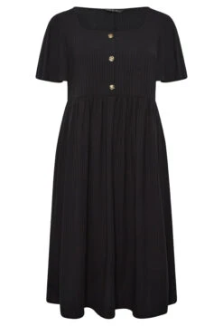 LIMITED COLLECTION Curve Black Ribbed Square Neck Midi Dress -Saga Dresses Shop b8342d47 b432 4f 215601 X