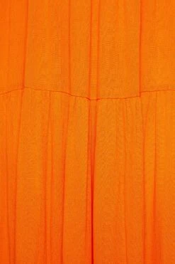 YOURS Curve Orange Shirred Strappy Sundress -Saga Dresses Shop b87589de 33e2 45 137431 z