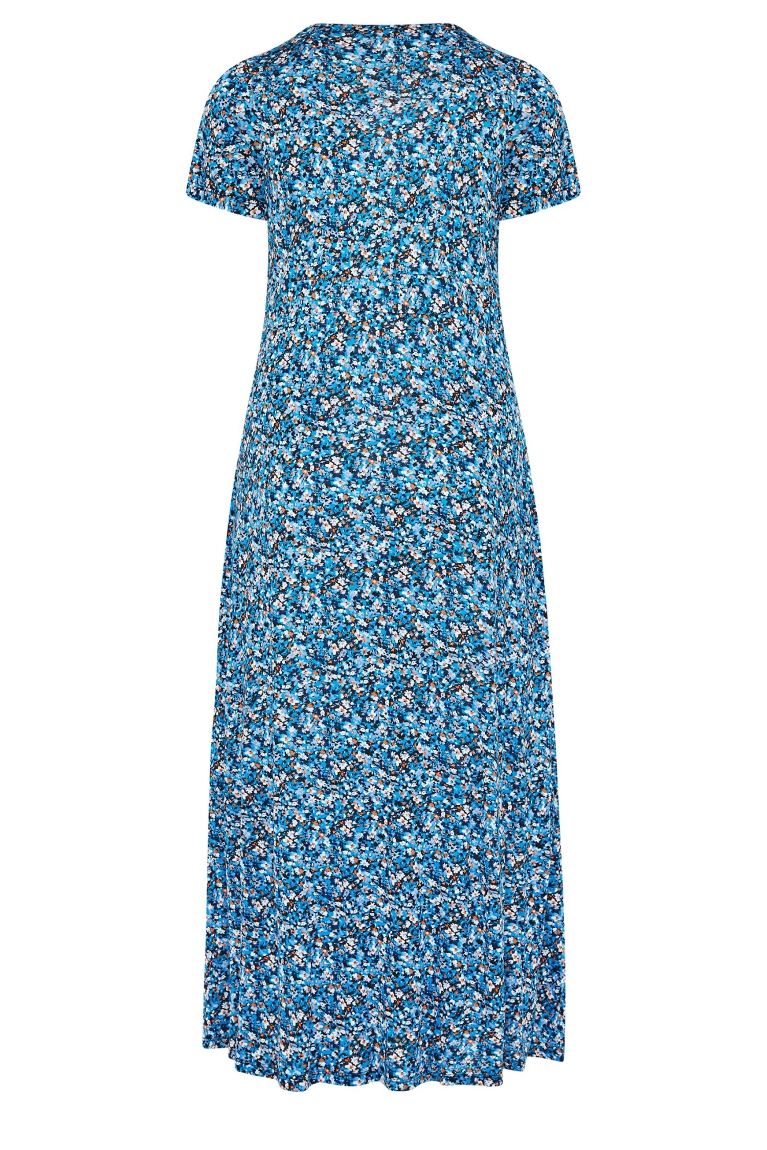 YOURS Curve Blue Ditsy Floral V-Neck Midaxi Dress 6 YOURS Curve Blue Ditsy Floral V-Neck Midaxi Dress - Image 6
