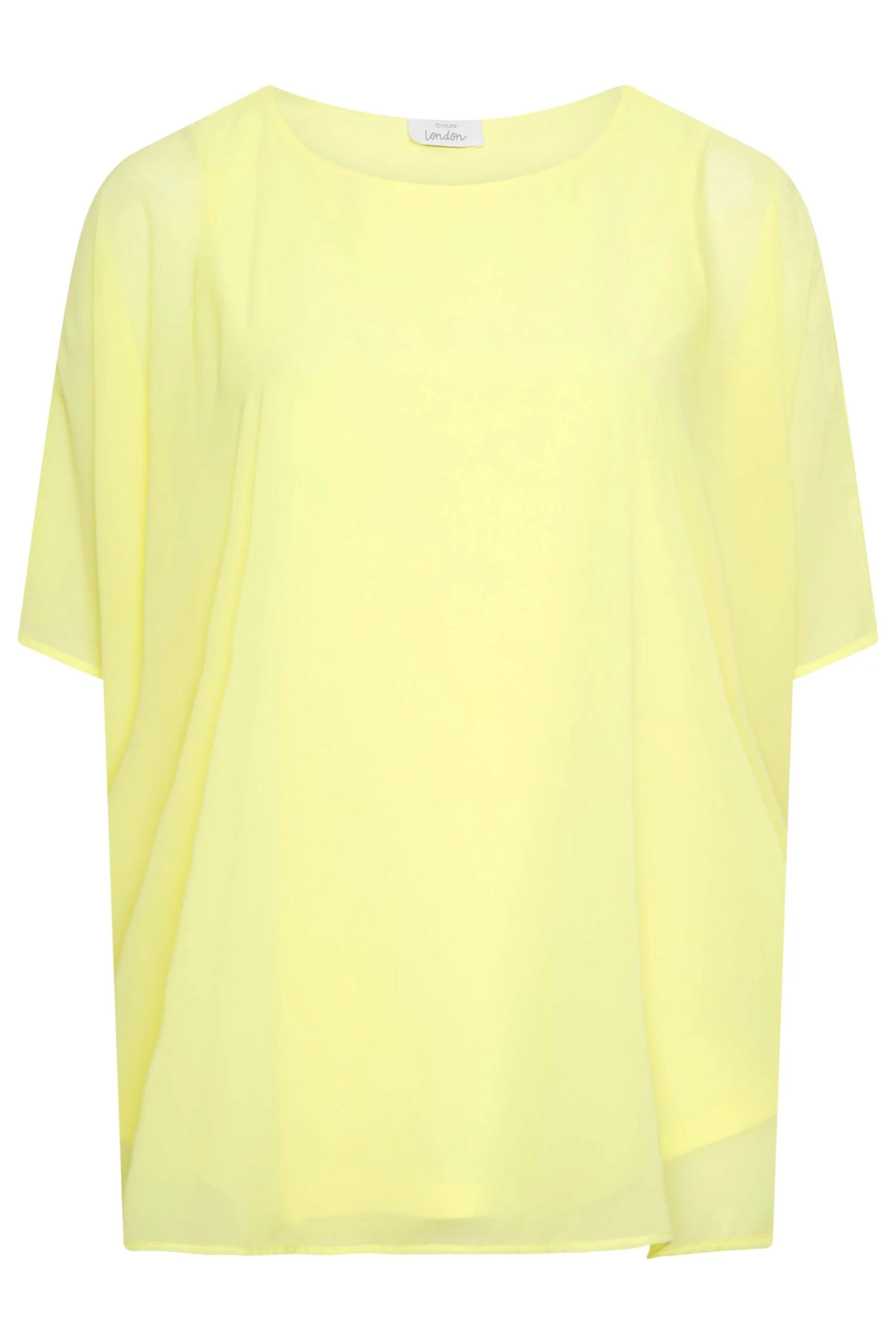 YOURS LONDON Curve Yellow Cape Top 5 YOURS LONDON Curve Yellow Cape Top - Image 5