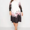 YOURS LONDON Curve White Floral Border Dress