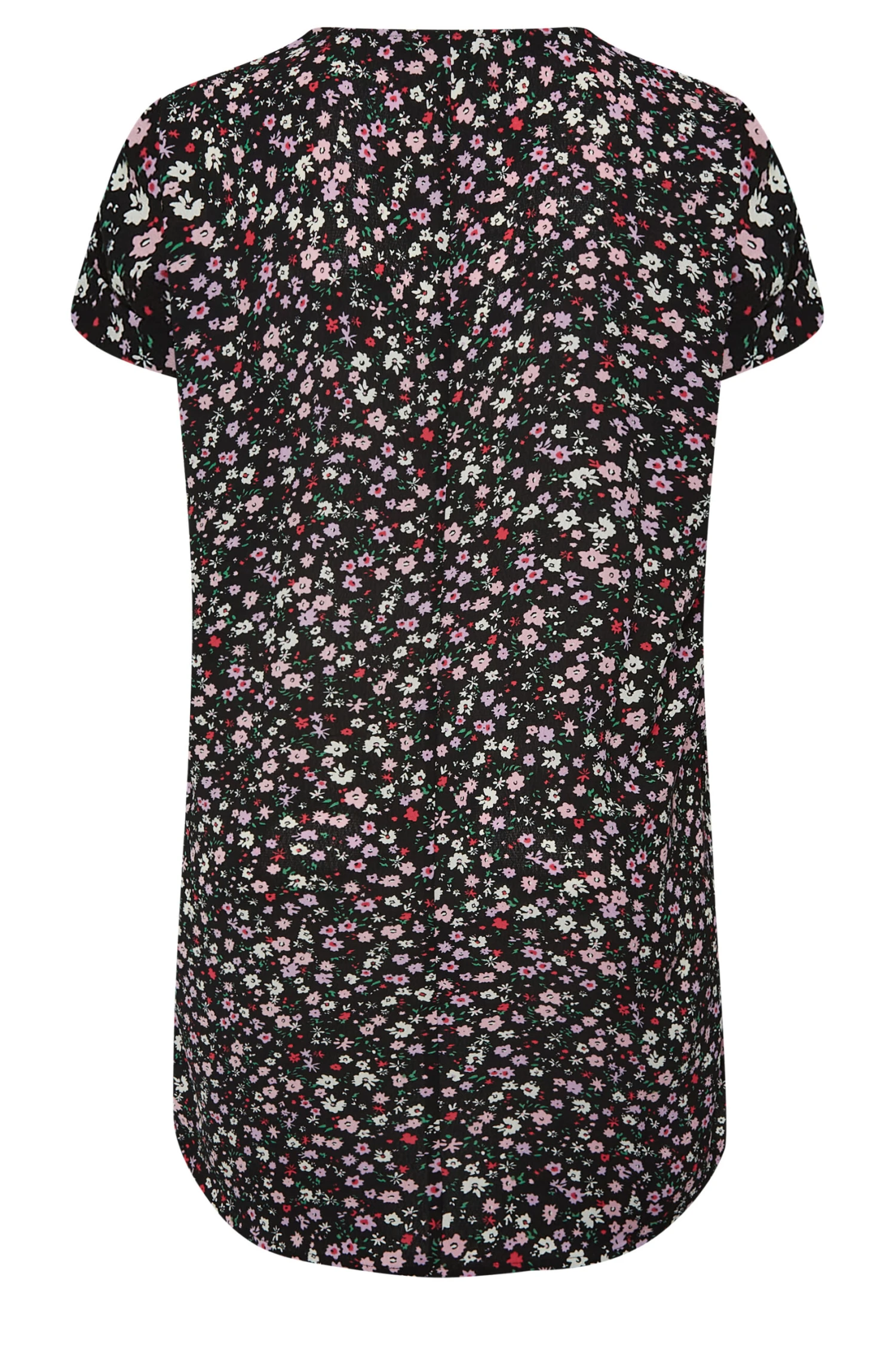 YOURS Curve Black Ditsy Print Shift Dress 6 YOURS Curve Black Ditsy Print Shift Dress - Image 6