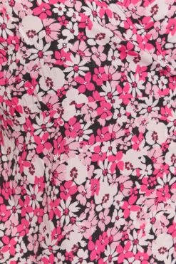 LIMITED COLLECTION Curve Pink Floral Print Wrap Top -Saga Dresses Shop b9a1c6f0 c715 46 214900 Z