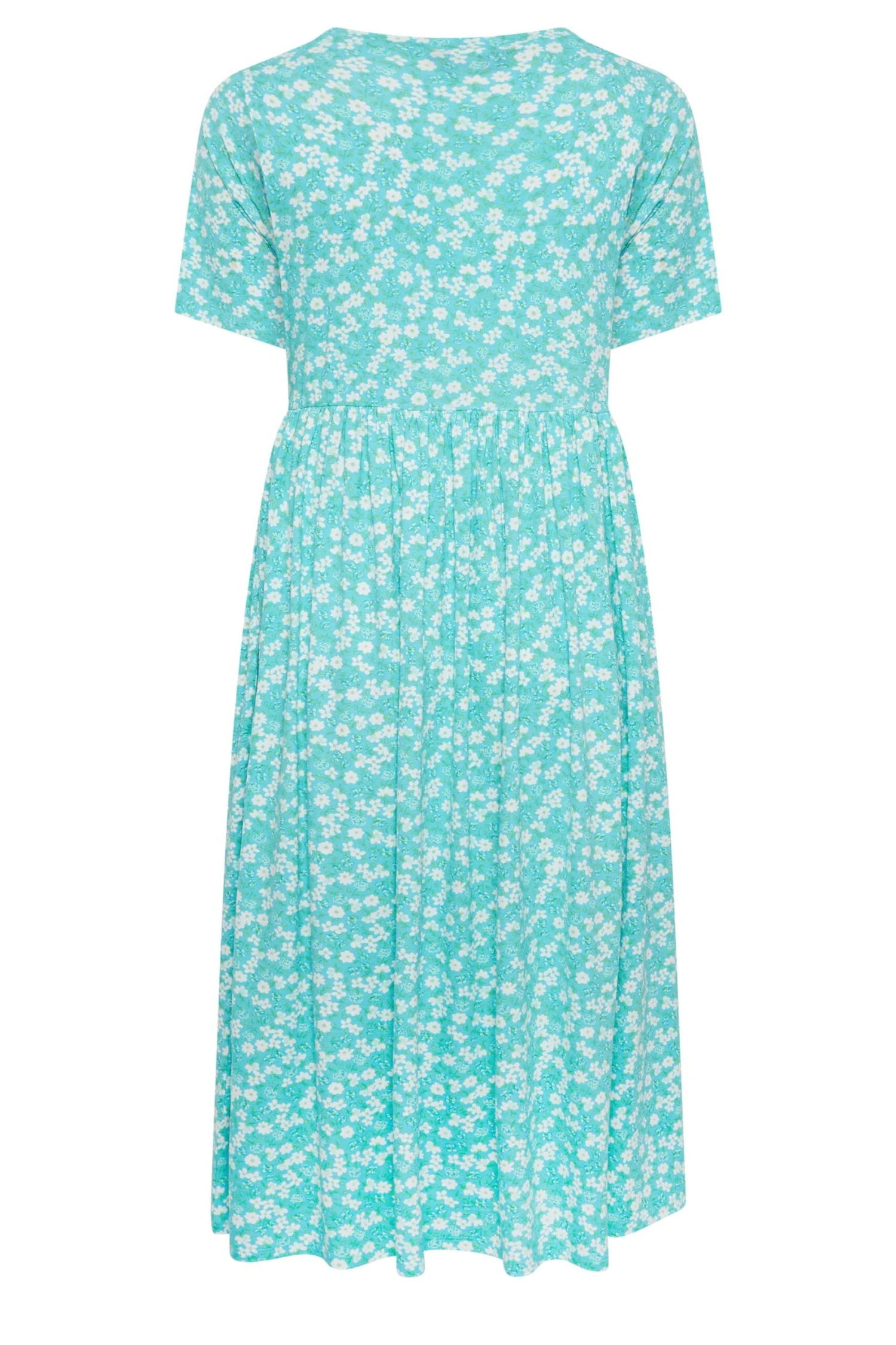 YOURS Curve Light Blue Floral Disty Print Smock Dress 6 YOURS Curve Light Blue Floral Disty Print Smock Dress - Image 6