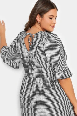 YOURS Curve Black Gingham Textured Smock Midi Dress 9 YOURS Curve Black Gingham Textured Smock Midi Dress -Saga Dresses Shop bbacf179 cc23 45 137516 D